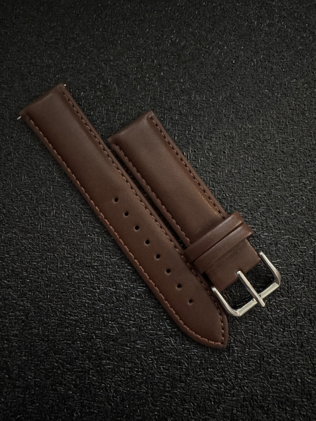 Pasek do Zegarka ze Skóry Naturalnej - Ciemny Brąz - UNIWERSALNY