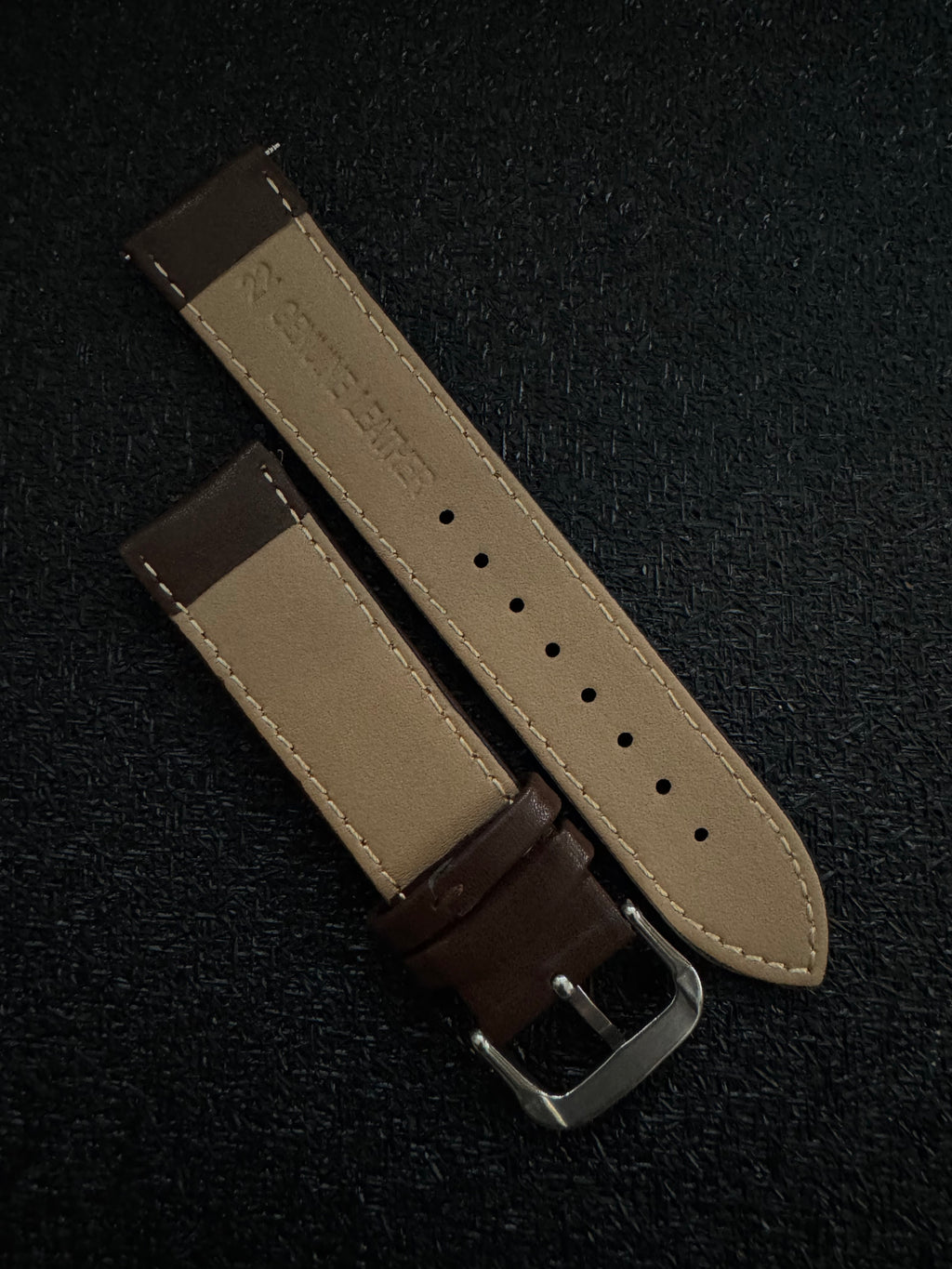 Pasek do Zegarka ze Skóry Naturalnej - Ciemny Brąz - UNIWERSALNY