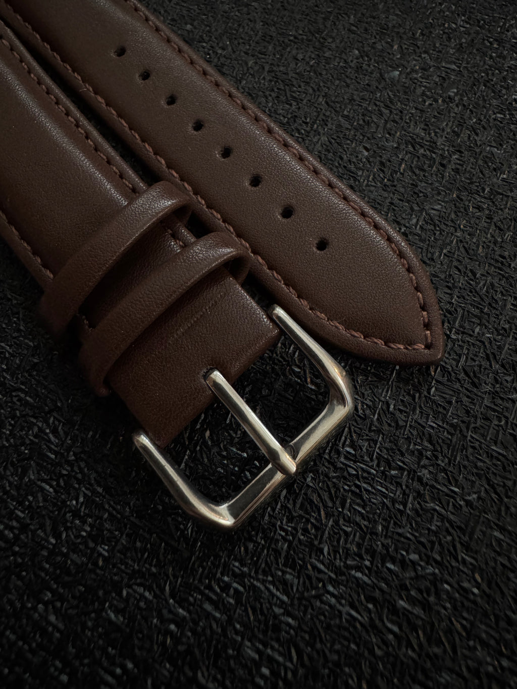 Pasek do Zegarka ze Skóry Naturalnej - Ciemny Brąz - UNIWERSALNY